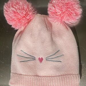 Simple Joys by Carter’s Pink Pom-Pom Beanie 2T–5T – Cat Face Knit Hat